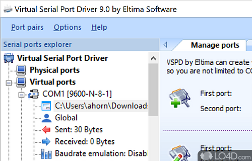 Virtual Serial Ports Driver XP Screenshot