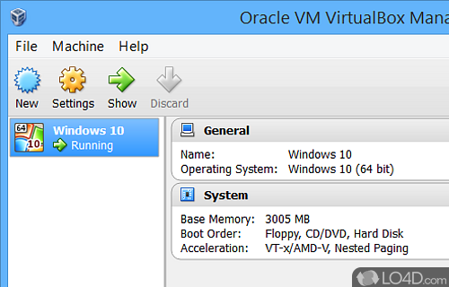 Advanced features - Screenshot of VirtualBox