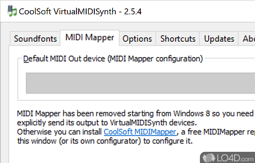 Easily select the desired output device - Screenshot of VirtualMIDISynth
