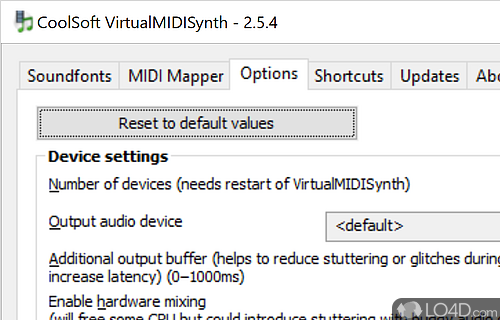 Use SoundFonts and use different mixing tools - Screenshot of VirtualMIDISynth