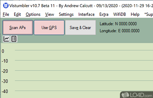 Detects nearby wireless access points that connect to - Screenshot of Vistumbler