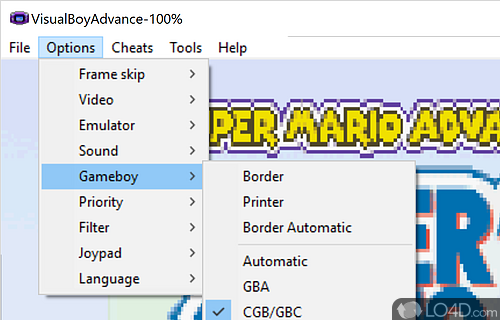 GBA emulation - Screenshot of Visual Boy Advance