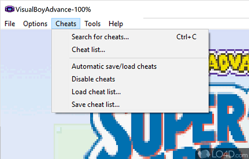Includes support for applying cheats - Screenshot of Visual Boy Advance