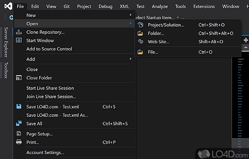 Professional-grade development environment - Screenshot of Visual Studio 2019