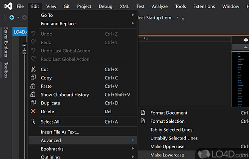 Sublime coding tool - Screenshot of Visual Studio 2019