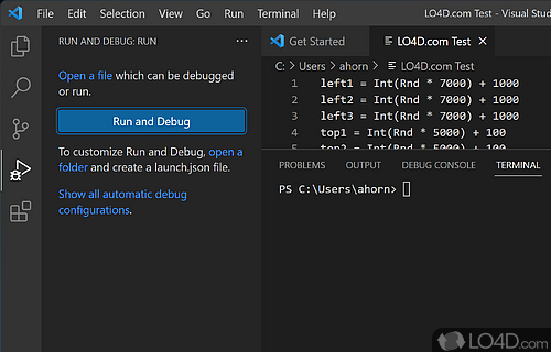 Coding and debugging quite effortless - Screenshot of Visual Studio Code