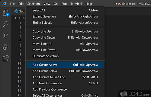 Advanced code editor - Screenshot of Visual Studio Code