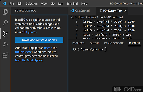 Not suitable for complex workflows - Screenshot of Visual Studio Code