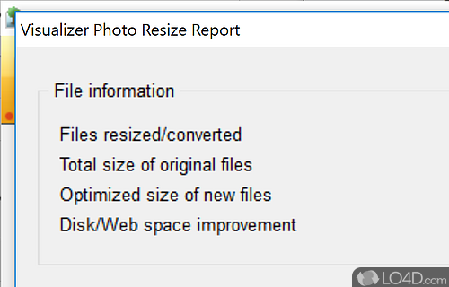 User interface - Screenshot of Visualizer Photo Resize