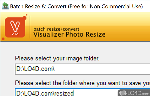 Wizard-like app which can resize, convert, optimize - Screenshot of Visualizer Photo Resize