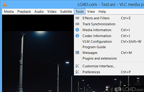 Apply different effects, filters and modify audio and video synchronization - Screenshot of VLC Media Player