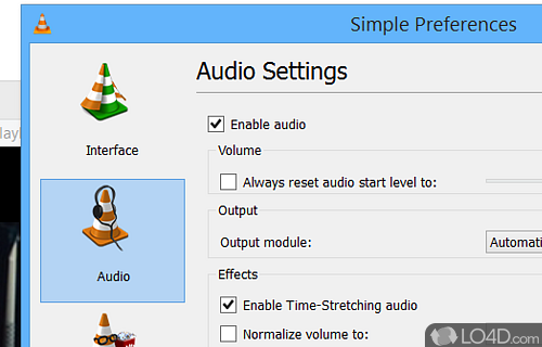 Play files in MKV, FLV, WMV, SWF, and other formats as well as toggle different audio controls with time-stretching, gain mode a - Screenshot of VLC Media Player