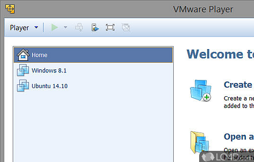Screenshot of VMware Workstation Player - Clean feature lineup