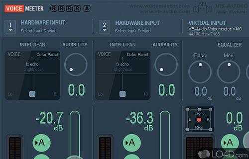 Visually appealing and intuitive interface - Screenshot of VoiceMeeter
