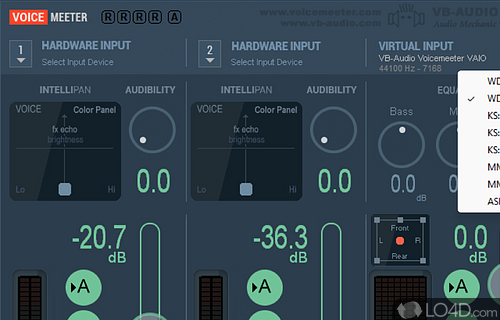 Easy to use equalizer and pan tool - Screenshot of VoiceMeeter