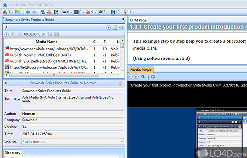 Vole Media CHM Screenshot