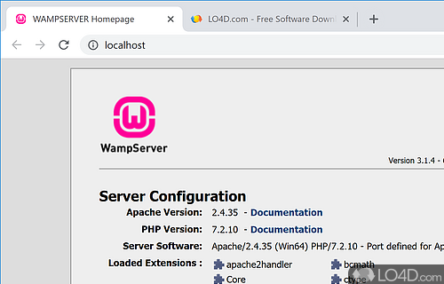 Bundle of databases that you are likely to need when processing large data - Screenshot of WampServer