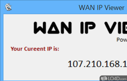 Screenshot of WAN IP Viewer - Which can easily view wide area network IP address with just a click of the button