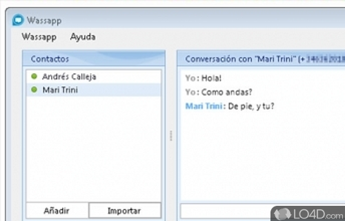 Screenshot of Wassapp - User interface