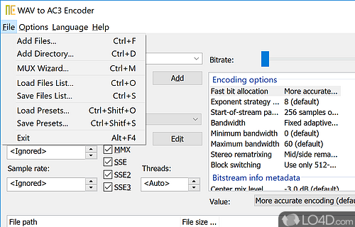 Clean looks - Screenshot of WAV to AC3 Encoder