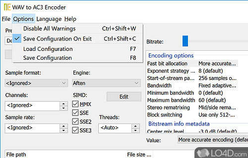 Batch processing - Screenshot of WAV to AC3 Encoder