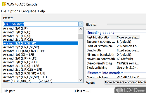 Performance - Screenshot of WAV to AC3 Encoder
