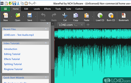 User interface - Screenshot of Wavepad Audio Editor