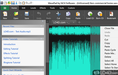 A free and powerful music editor - Screenshot of Wavepad Free
