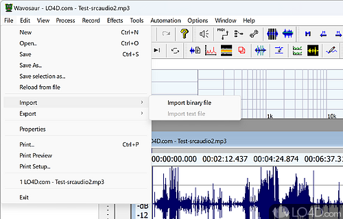 Edit audio files freely - Screenshot of Wavosaur
