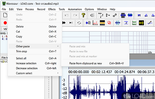 A free Audio program for Windows - Screenshot of Wavosaur