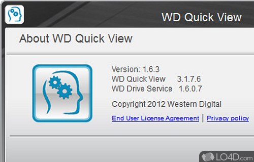 Screenshot of WD Quick View - User interface