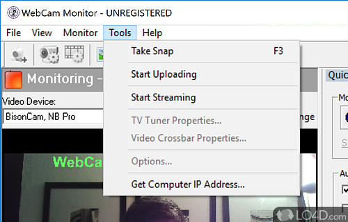 Webcam surveillance software for home - Screenshot of WebCam Monitor