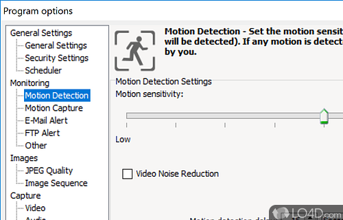 Monitor your workstation and detect motion through your webcam - Screenshot of Webcam Surveyor