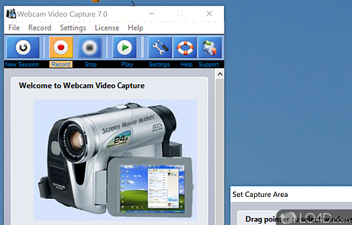 User interface - Screenshot of Webcam Video Capture
