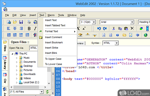 WebEdit screenshot