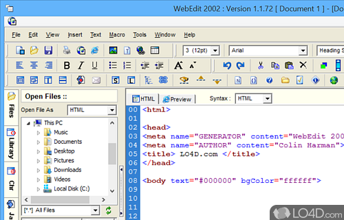 WebEdit Screenshot