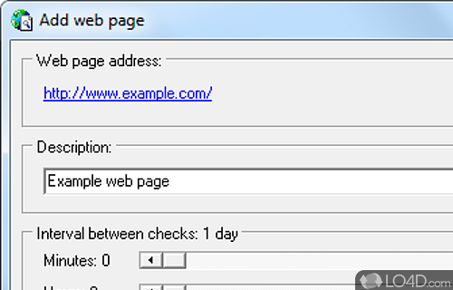 Screenshot of WebMon - Tool with options for checking all or selected content of webpages, and enable notifications on new updates
