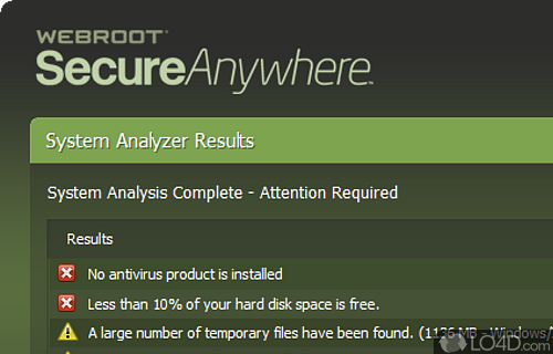 Identifying malware infections - Screenshot of Webroot System Analyzer