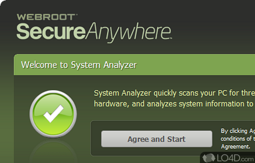 Analyzes the status of PC's security and hardware, generating a report regarding the issues that need to be solved - Screenshot of Webroot System Analyzer