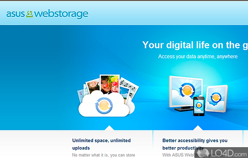 Screenshot of ASUS WebStorage - Backup solution to store documents and other important files in the cloud in order to easily recover them