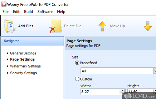 Weeny Free ePub to PDF Converter Screenshot