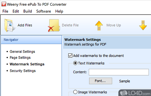 Weeny Free ePub to PDF Converter screenshot