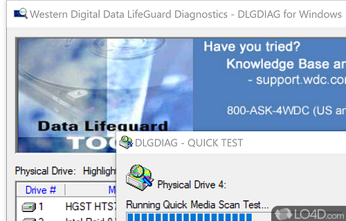 Wipe drive content - Screenshot of Western Digital Data Lifeguard Diagnostics