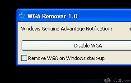 Screenshot of WGA Remover - Get rid of Windows Genuine Advantage Notification quickly