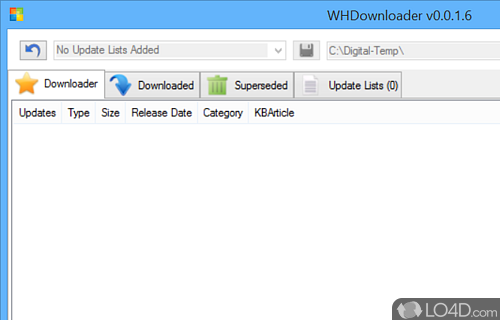 Get the Windows and Office updates - Screenshot of WHDownloader