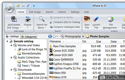 Screenshot of WhereIsIt - Takes snapshots of disks and allows offline media browsing
