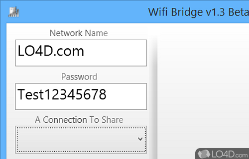 Screenshot of Wifi Bridge - Share Internet connection with other Wi-Fi enabled devices with the help of a tool that can transform PC into a hotspot