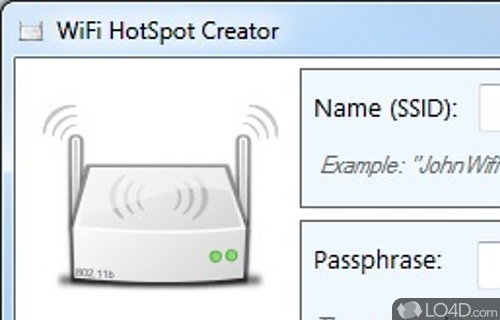 Screenshot of WiFi HotSpot Creator - Configure a couple of settings to create the WiFi Hotspot