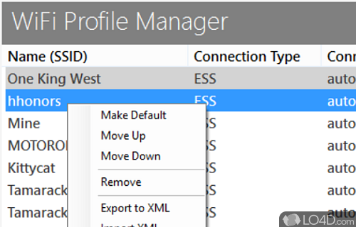 User interface - Screenshot of WiFi Profile Manager 8