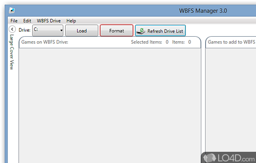 Screenshot of Wii Backup File System Manager - Puts a friendly interface at disposal so that formatting